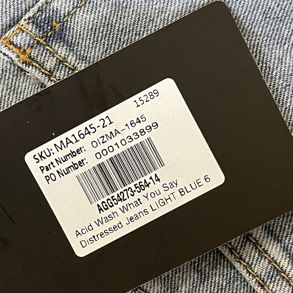 Women's Nasty Gal Size US 2 Acid Wash What You Say Distressed Jeans NWT New - Picture 9 of 9